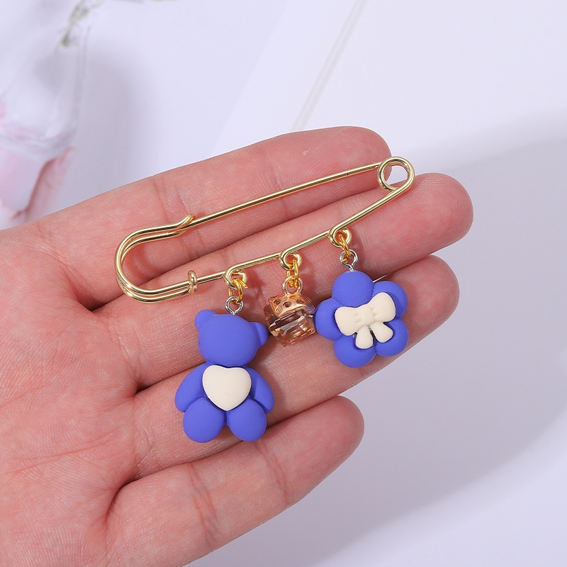 Ghim Cài Áo 4 Kiểu Dáng Dễ Thương Làm Thủ Công Trang Sức/Túi Xách/Túi Xách/Túi Xách Màu Xanh Dương Cho Bạn Bè