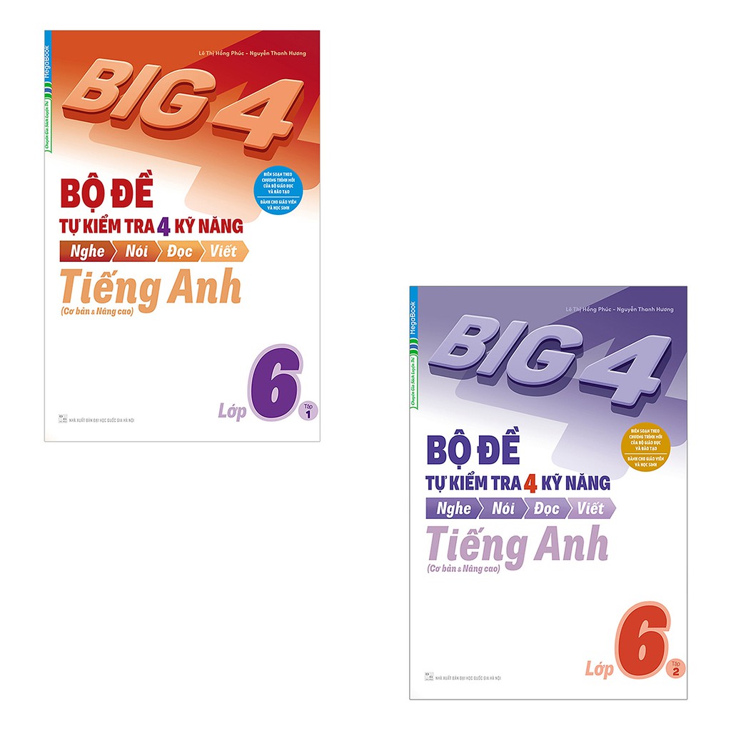 Sách - Combo Big 4 Bộ Đề Tự Kiểm Tra 4 Kỹ Năng Nghe - Nói - Đọc - Viết (Cơ Bản Và Nâng Cao) Tiếng Anh Lớp 6 (2 Tập)