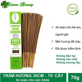 Nhang Trầm Hương Sạch 30cm 40cm 70g Nhang Xanh không hoá chất an toàn cho sức khỏe