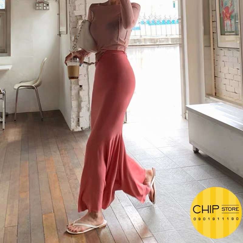 SET ÁO THUN ÔM BODY - CHÂN VÁY LOE SIÊU TÔN DÁNG KOREA (ảnh thật)