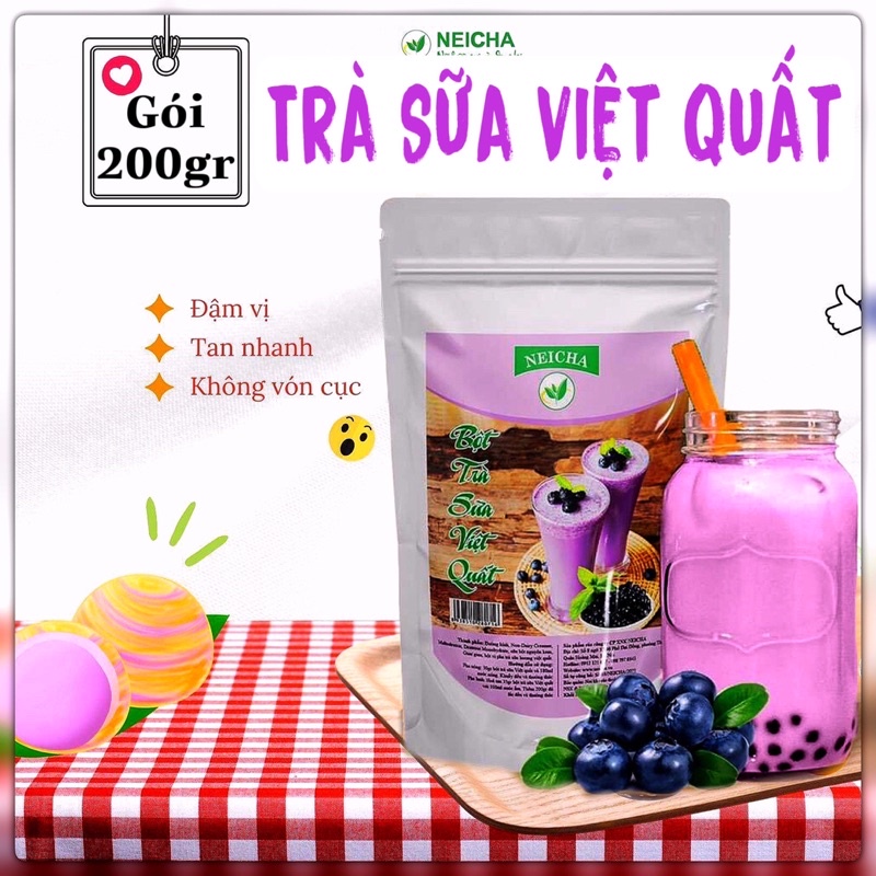 Trà Sữa Neicha Vị Việt Quất/ Bột trà sữa PHA SẴN TIỆN LỢI, thơm ngon béo ngậy.