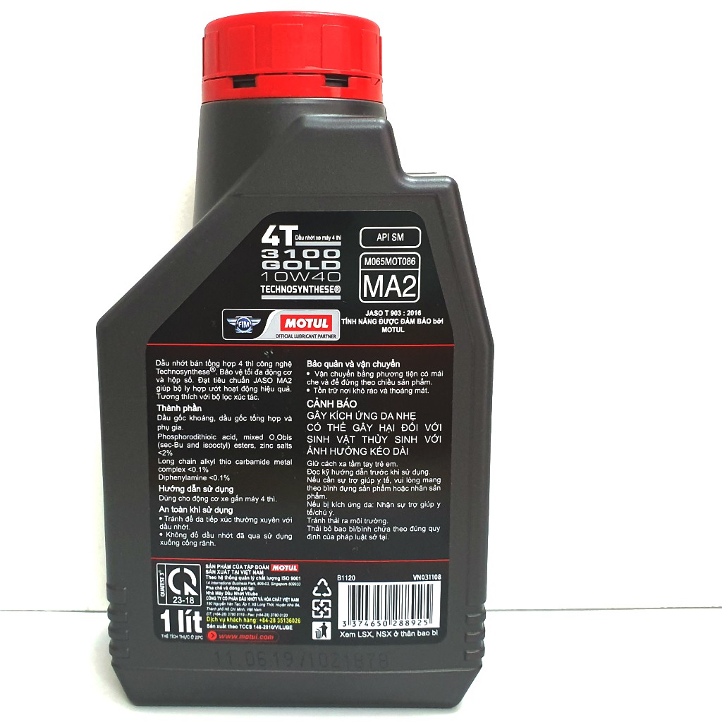 Nhớt xe số cao cấp MOTUL 3100 GOLD