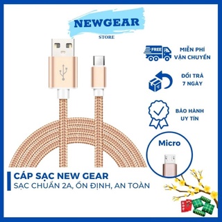 Dây cáp sạc micro usb truyền data 1m bọc dù cho samsung, oppo, htc, xiaomi, huawei