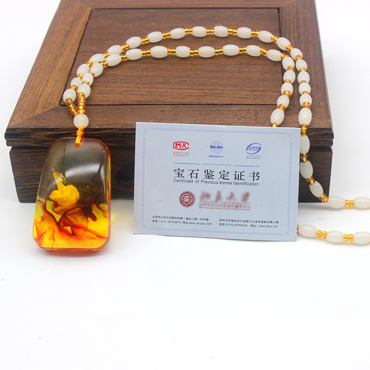 Vòng cổ mặt hóa thạch động vật và thực vật thiên nhiên