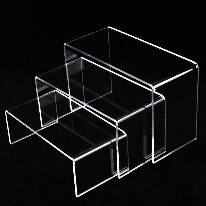 Giá Đỡ Trưng Bày Trang Sức / Mỹ Phẩm 3 Tầng Bằng Acrylic Trong Suốt