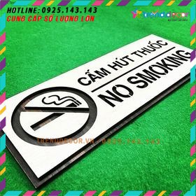 Tranh gỗ treo tường_Biển gỗ No Smoking- Cấm hút thuốc F03_CRN_01
