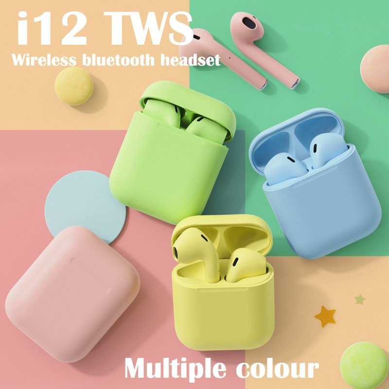 Tai Nghe Không Dây Bluetooth 5.0 Inpods 12 Tws Hình Bánh Macaron Cho Iphone Điện Thoại