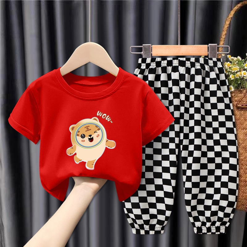 Bộ Quần Áo Thun Ngắn Tay Thời Trang Mùa Hè Năng Động Dành Cho Trẻ