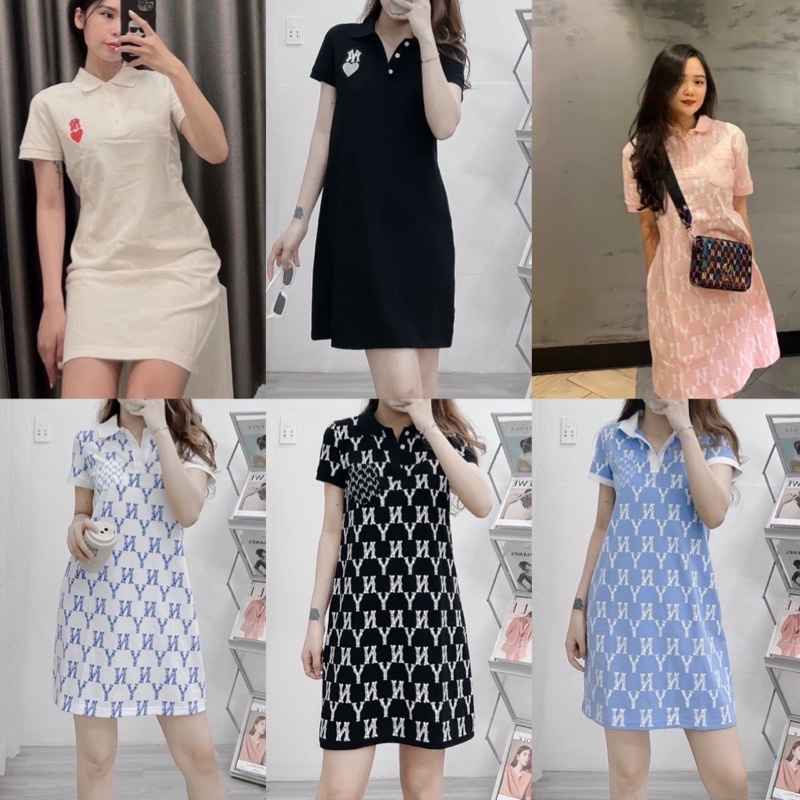 (ảnh thật) Váy/đầm đen Polo logo to hàng chuẩn 1:1