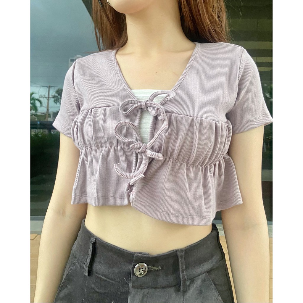 Áo Croptop thời trang Hàn Quốc mẫu 153 (không kèm áo trong) | BigBuy360 - bigbuy360.vn