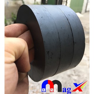 Nam Châm Ferrite Ø 140x20 Lỗ 60 - Nam Châm Đen Y30