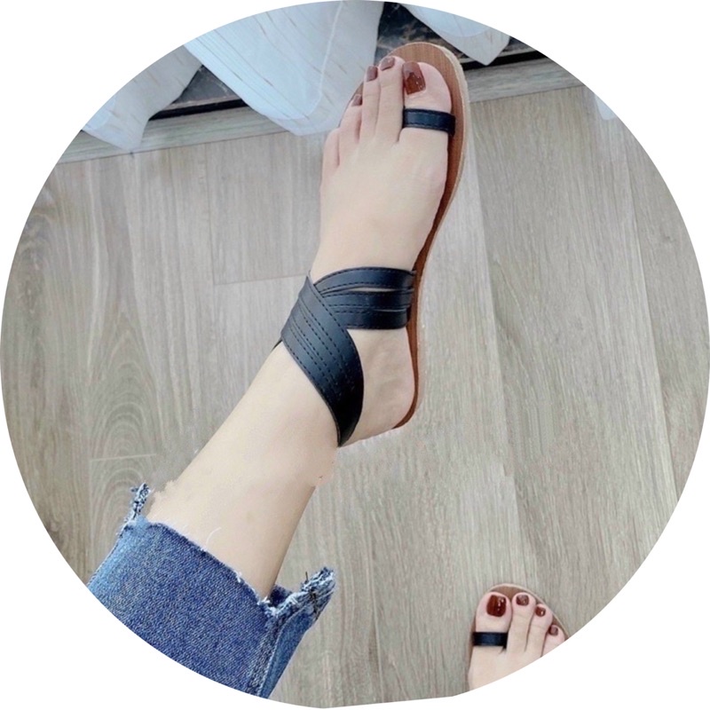 (Fom to) Giày sandal nữ chiến binh xỏ ngón quấn chéo cổ chân CBXN