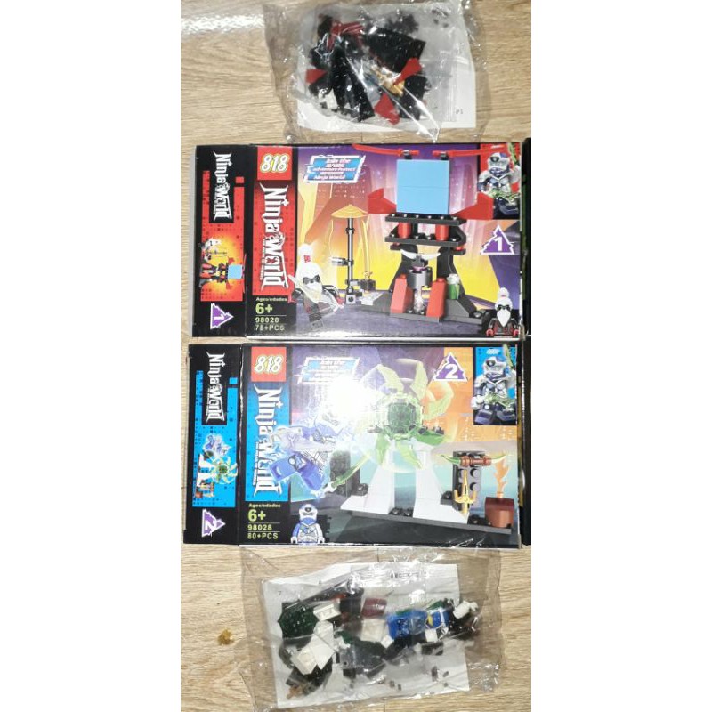 Lắp ráp 1 hộp LegoNinja Word 98028 Xe và trực thăng rất đẹp