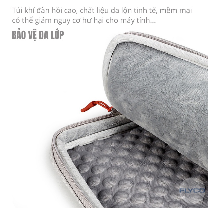 Túi chống sốc đựng Laptop / Macbook chống nước, xước Cao Cấp 13 3 14 15 6 inch Flyco ND03S da máy tính Cặp balo nam nữ