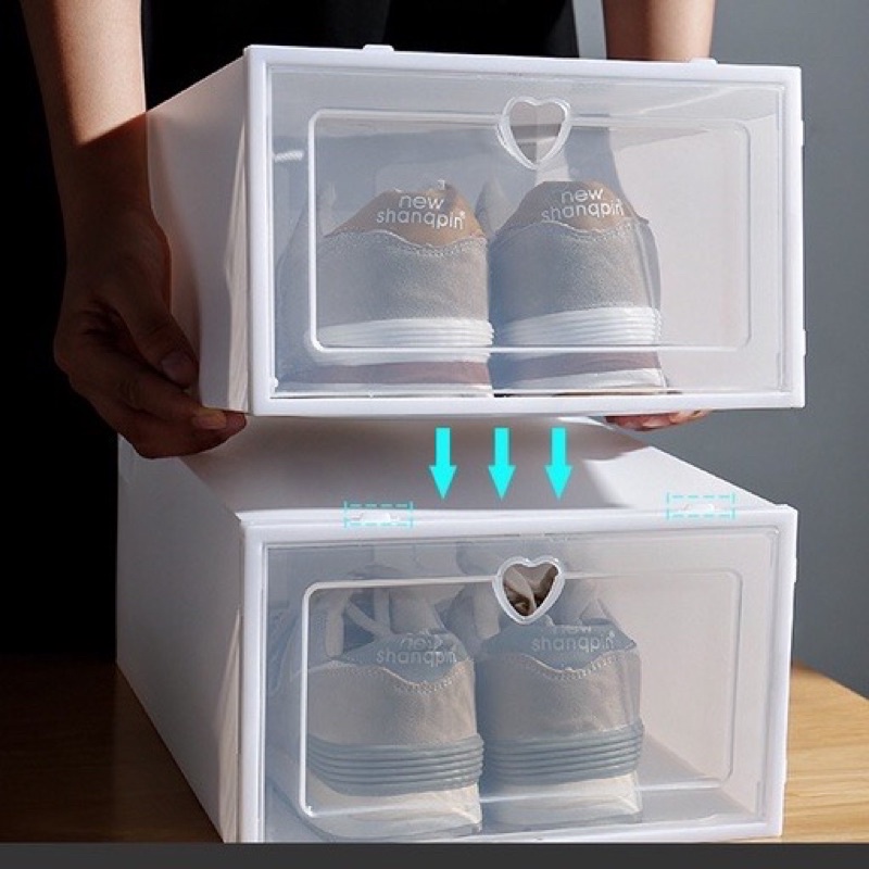 Combo 10 hộp đựng giày nhựa lắp ghép - Size To