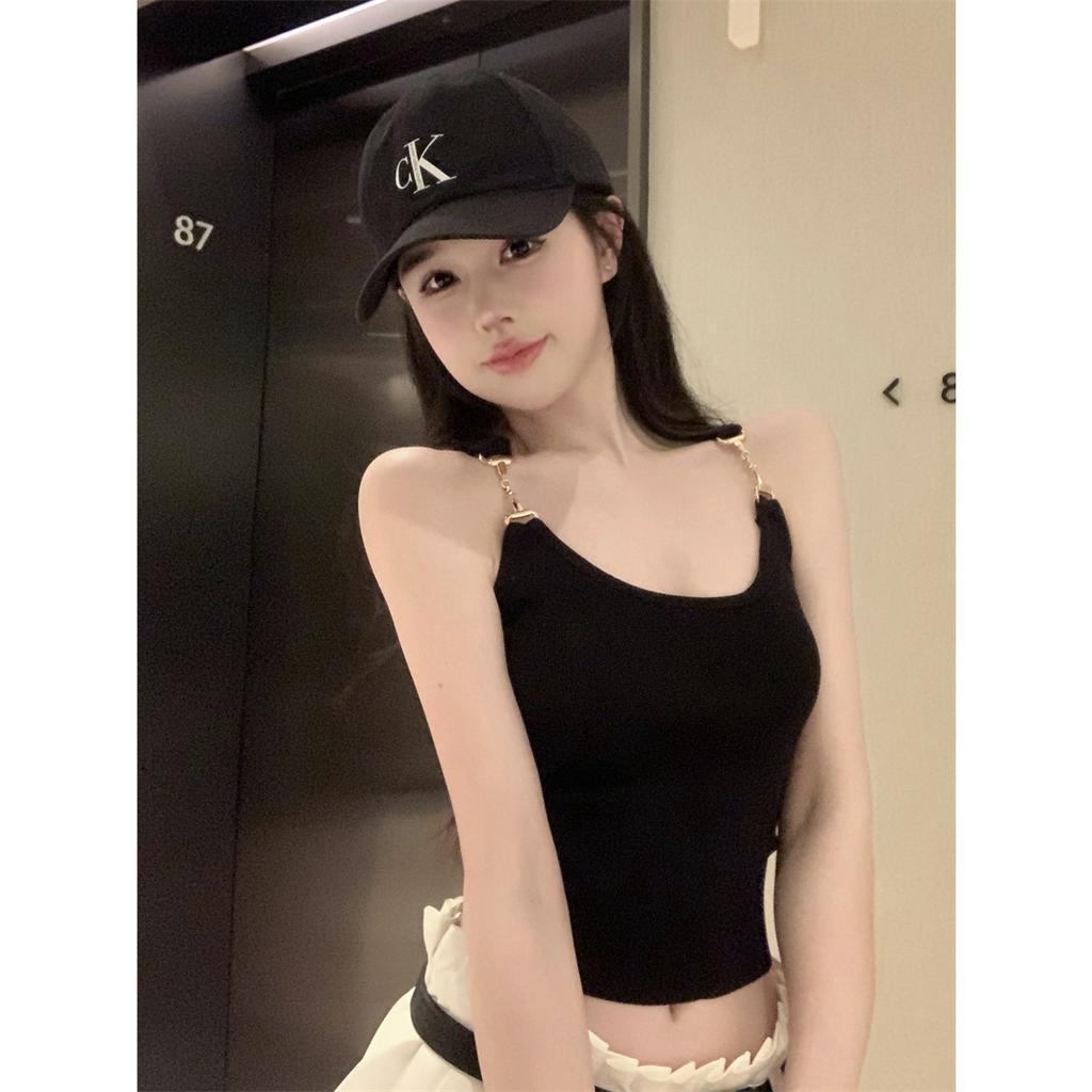 Áo Hai Dây Mỏng Màu Trơn Phong Cách Hàn Quốc Cho Nữ