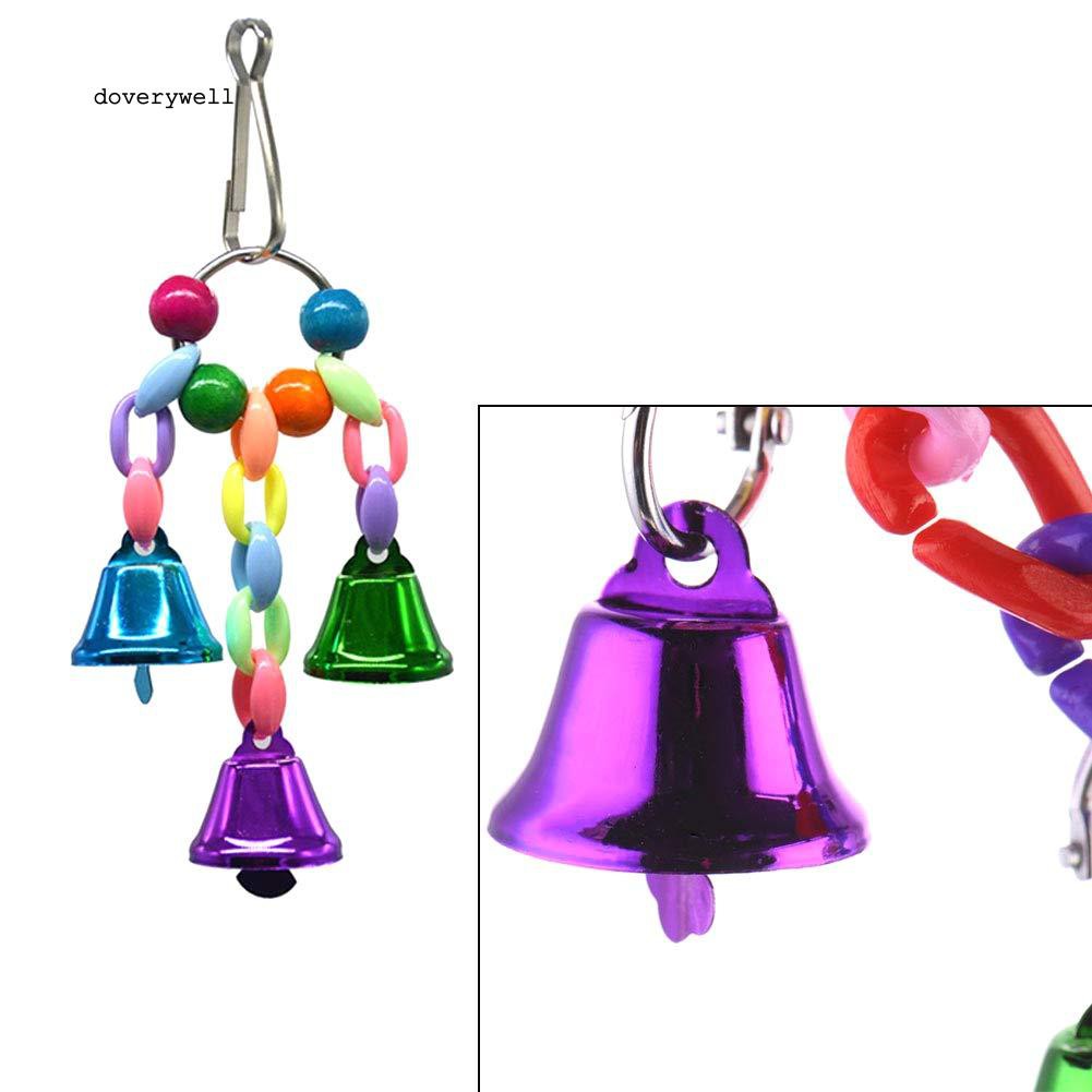 Set 4 đồ chơi treo thiết kế nhiều màu bắt mắt sống động cho chim vẹt