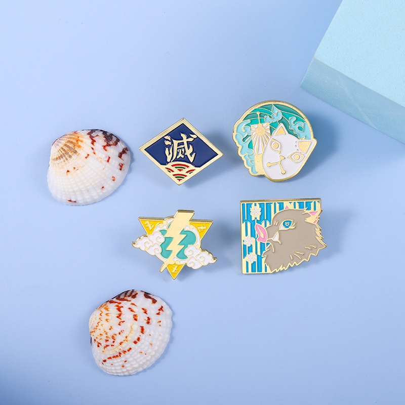 Ghim cài áo QIHE JEWELRY xu hướng &quot;Demon Slayer&quot; Tanjiro Called Bean My Wife Zenitsu Manga Nhật Bản