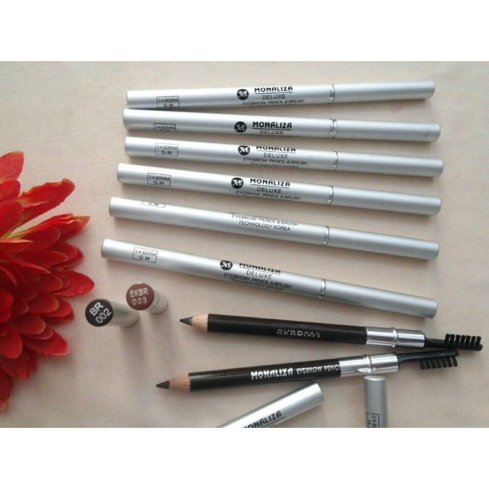 Chì kẻ mày MONALIZA Deluxe Eyebrow Pencil Brush Hàn Quốc 5g