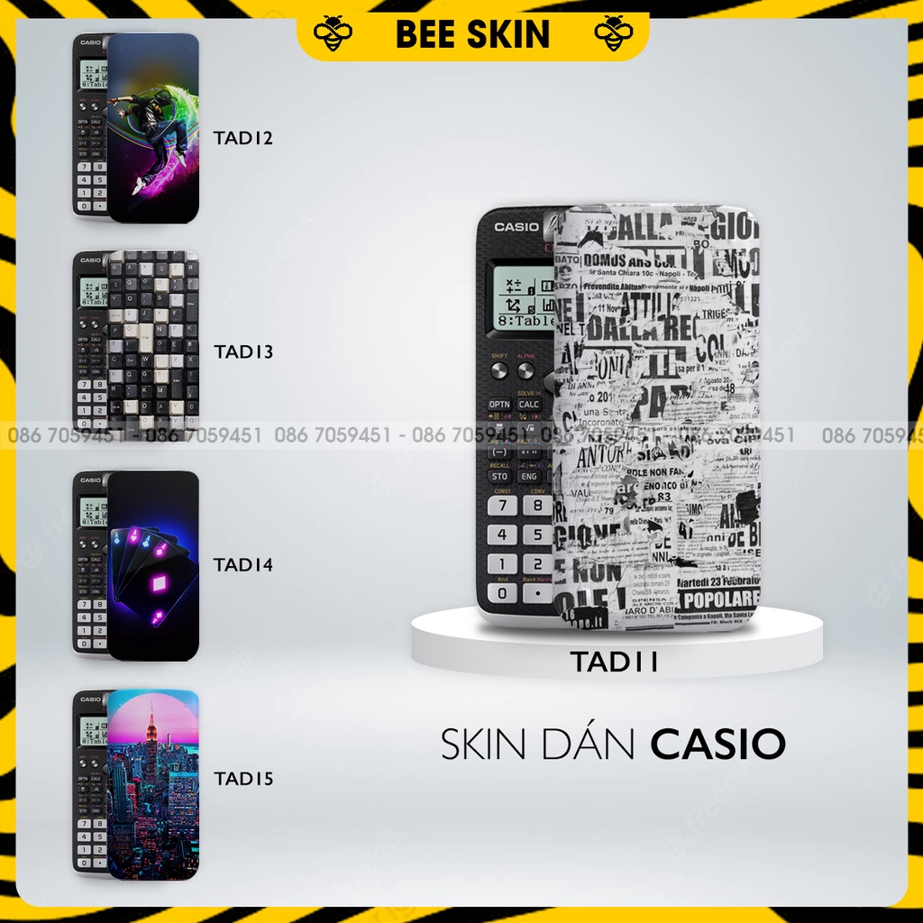 Skin dán máy tính CASIO In Hình Độc LạBộ 3 (Casio 570 / Casio 570-2nd/ Casio 580 /Vinacal..) tadb3
