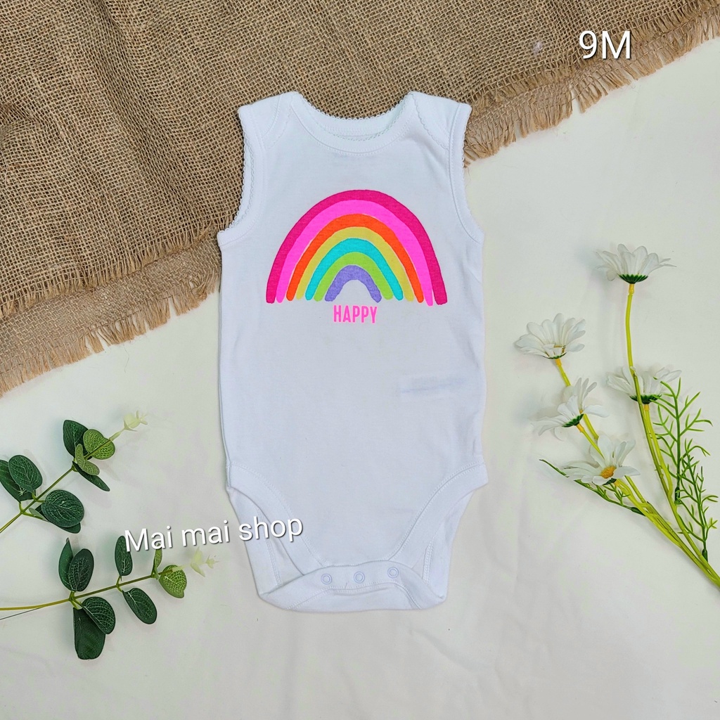 (Chọn màu- Đủ size Body chip ba lỗ cotton cho bé 3-13kg (3M,6M,9M,12M,18M,24M)- From nhỏ- Chất cotton mỏng mát