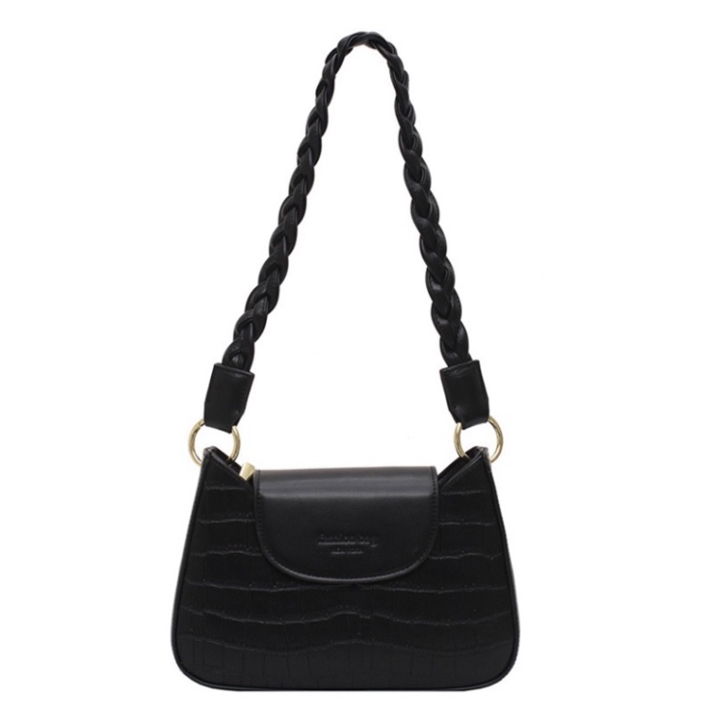 Túi xách nữ, túi kẹp nách đeo vai da rắn quai tết Fashion Bag