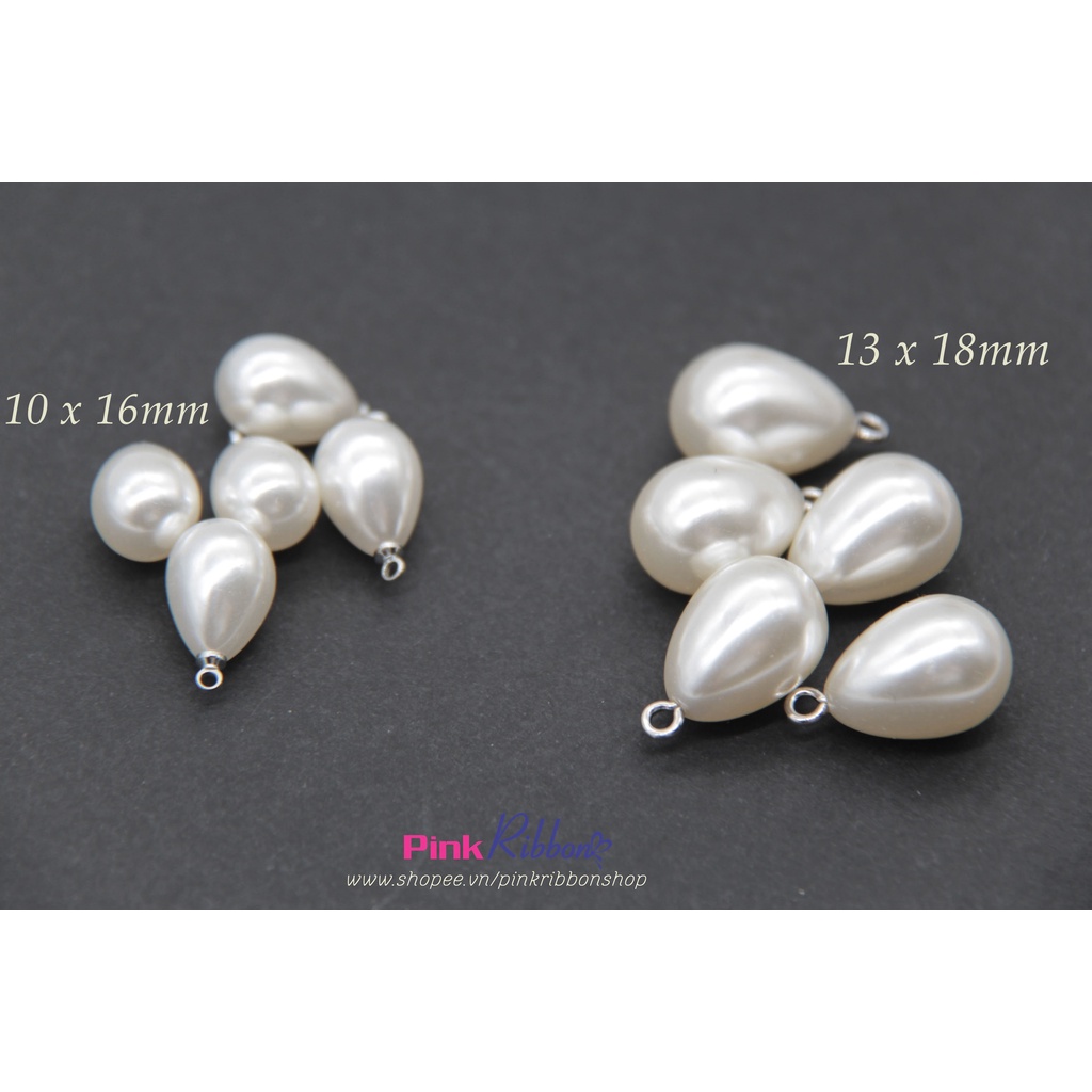 Set 5c - Hạt nhựa giả trai hình giọt lệ 13*18mm