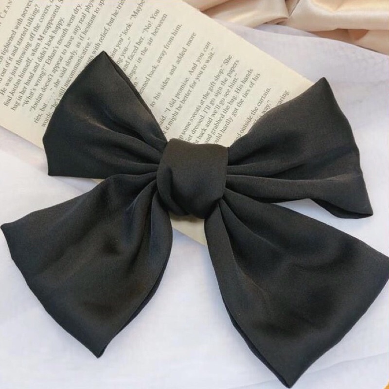 ❤️Cặp Tóc Thắt Nơ Vải Satin Cỡ Lớn Phong Cách Hàn Quốc