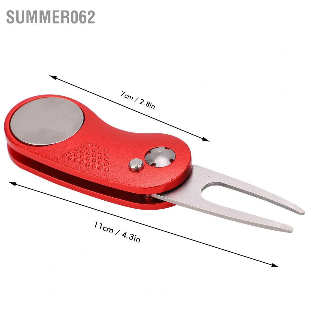 Dụng cụ sửa chữa Divot chơi gôn Nĩa không gỉ với nút bật lên Màu xanh lá cây