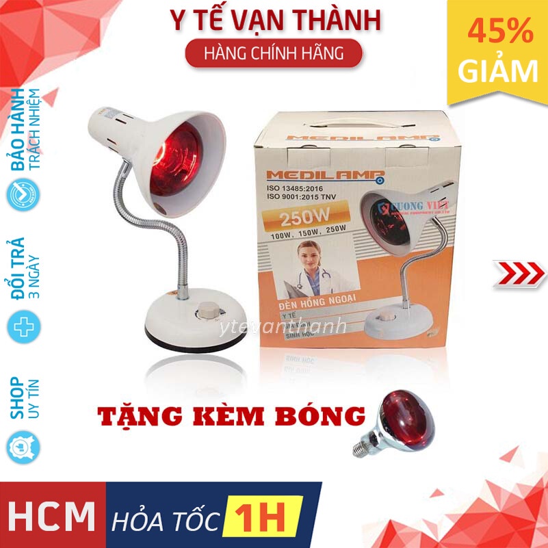 ✅ [KÈM BÓNG] Chân Đèn Hồng Ngoại Y Tế Có Chiết Áp- MediLamp, (Kèm Bóng) Sưởi Ấm, Giảm Đau -VT0603