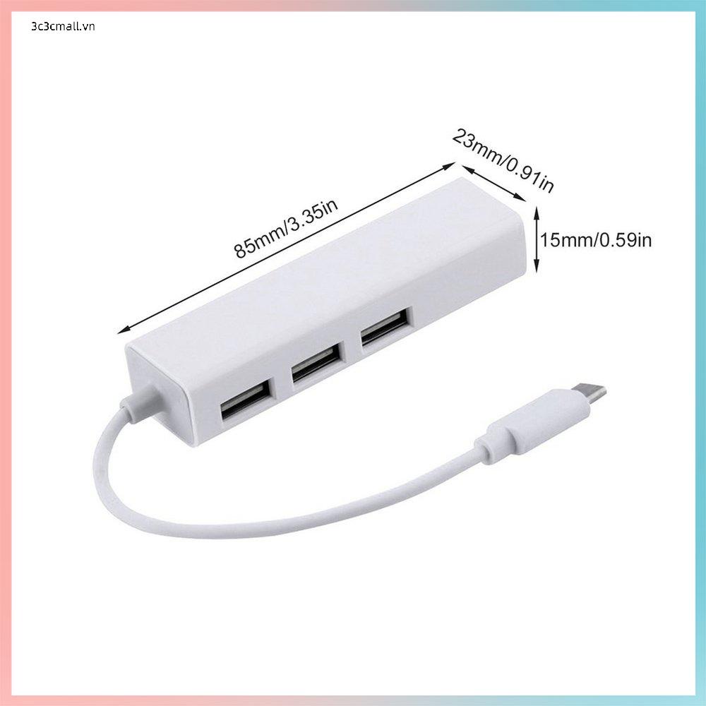 ⚡Promotion⚡Hot New USB 3.1 Type C USB-C Multiple 3 Ports Hub with Ethernet Network LAN Adapter Eletronic Hot