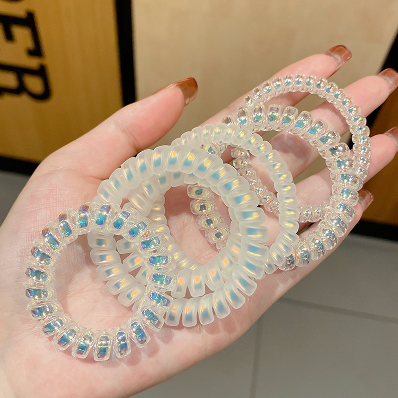 Dây Buộc Tóc Lò Xo Làm Từ Nhựa Phong Cách Hàn Quốc 2021