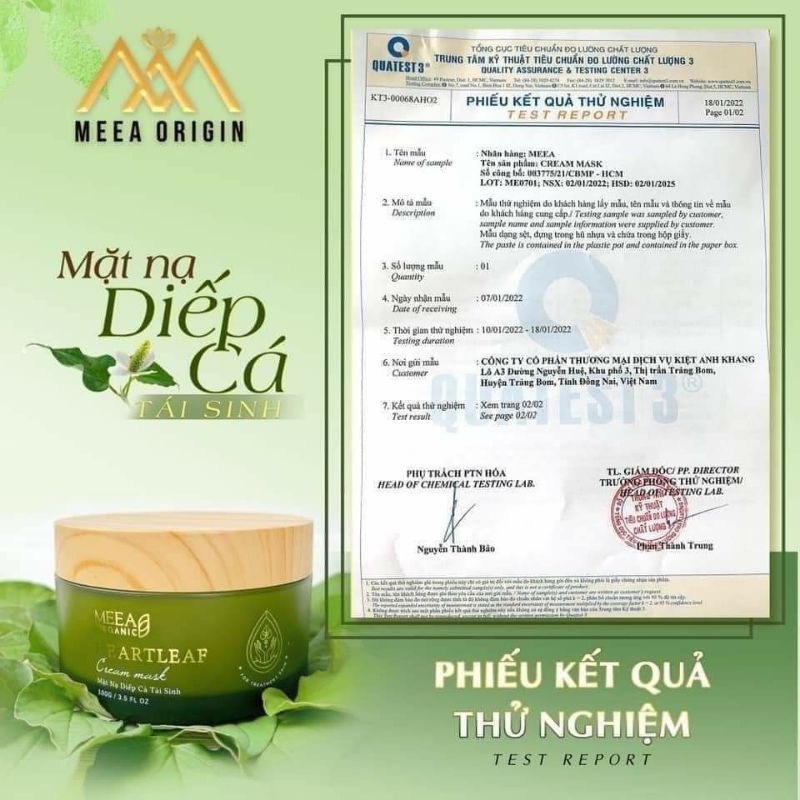 Mặt nạ diếp cá tái sinh MEEA ORGANIC giúp giảm mụn, trắng da, mờ thâm - MASK DC