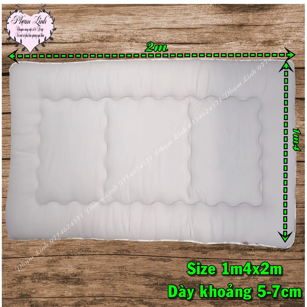 Topper nệm bông xuất Nhật hút chân không Size 1mx2m,1m4x2m,1m6x2m Nệm trải sàn kiểu Nhật xám nhạt sỉ áo bọc topper