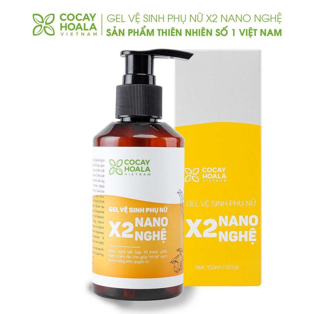 Gel Vệ Sinh Phụ Nữ Trị Viêm Ngứa X2 Nano Nghệ Cocayhoala 150ml