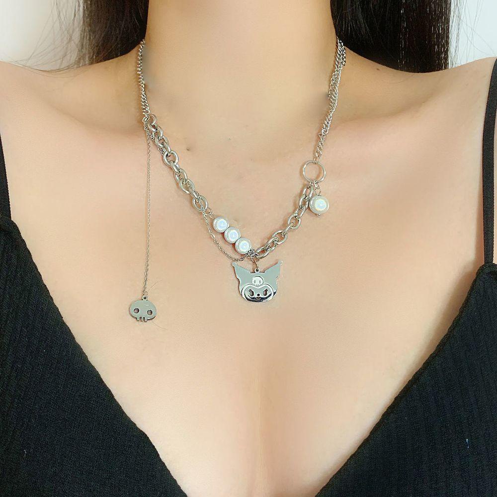 Vòng cổ Mặt Đầu Lâu VANES1 Phong Cách Hàn Quốc Cho Nam