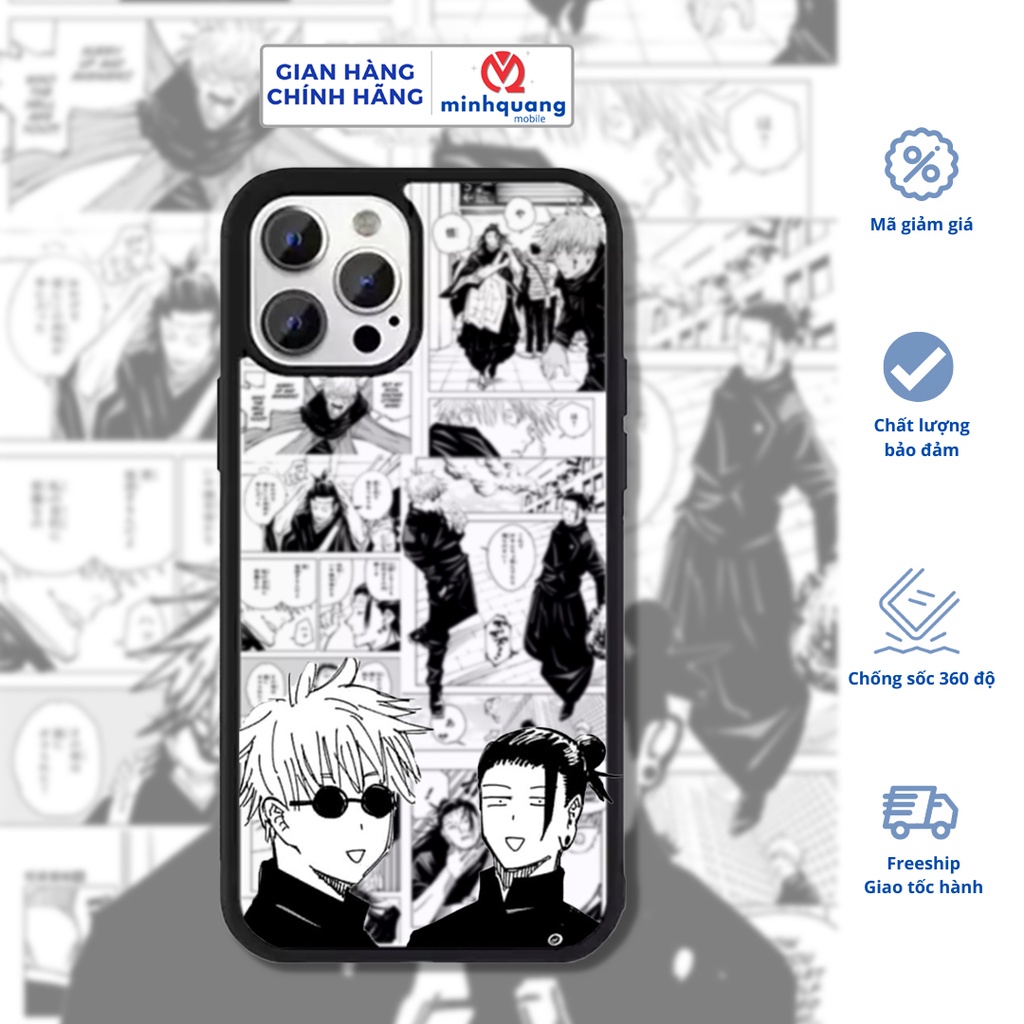 Ốp lưng iP anime Jujutsu Kaisen Gojo & Getou, Chú Thuật Hồi Chiến, đủ dòng máy MinhQuangmobile