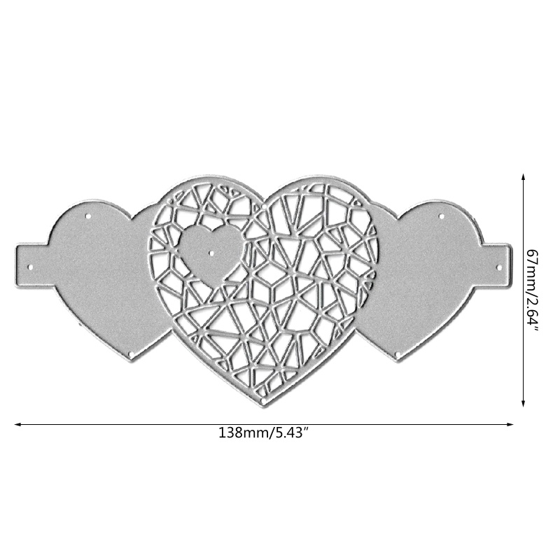 Khuôn Cắt Giấy Làm Từ Kim Loại Hình Trái Tim Trang Trí Scrapbook