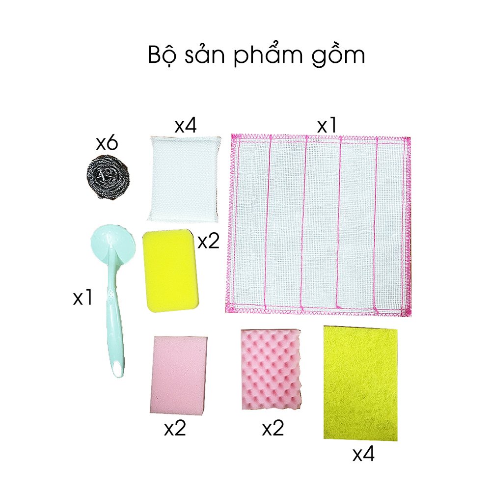 Bộ sản phẩm rửa chén bát đa năng gồm 22 chi tiết với nhiều công dụng tiện ích khác nhau-GD507