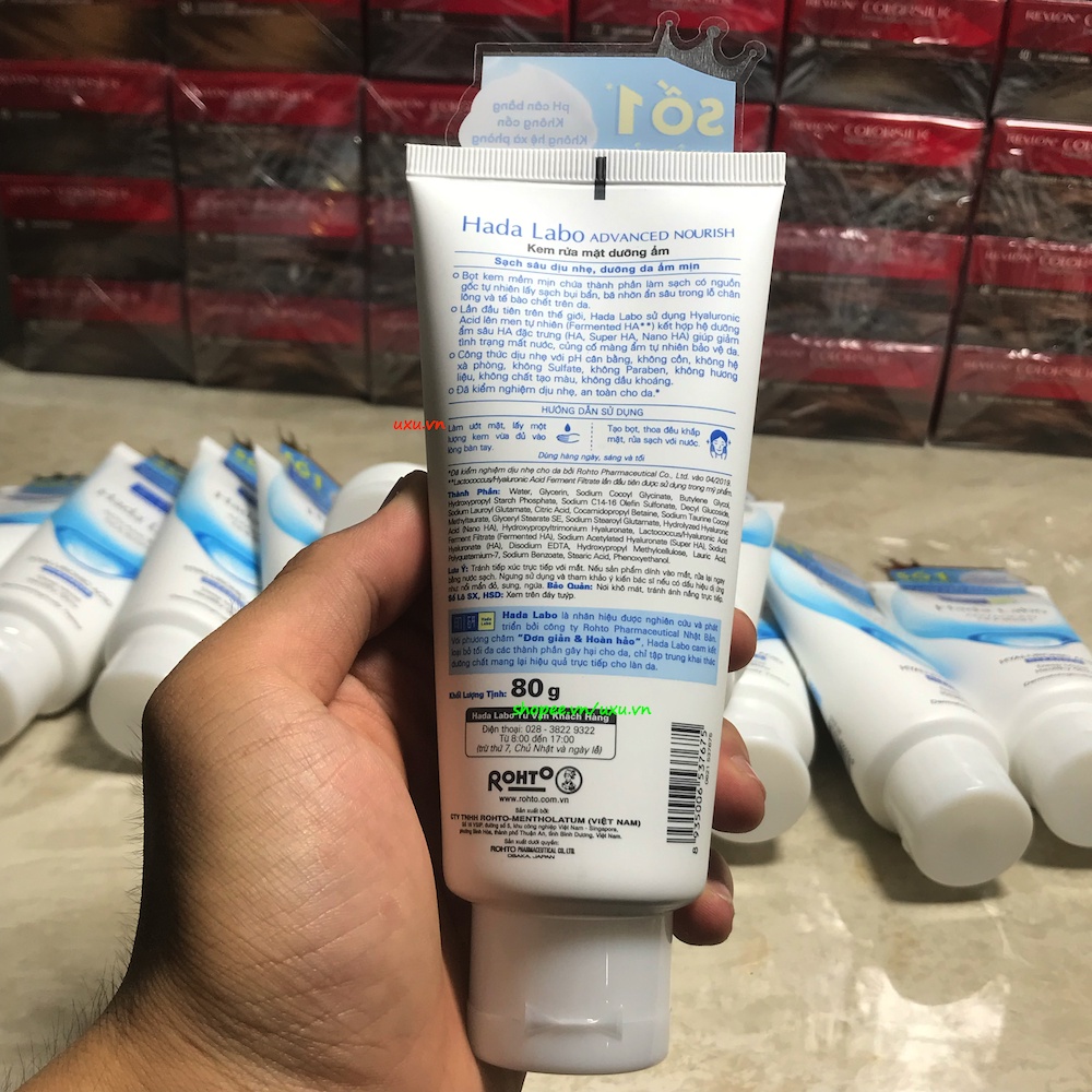 Sữa Rửa Mặt 80g Hada Labo Dưỡng Ẩm Tối Ưu Advanced Nourish Hyaluron Cleanser, Với uxu.Vn Tất Cả Là Chính Hãng.