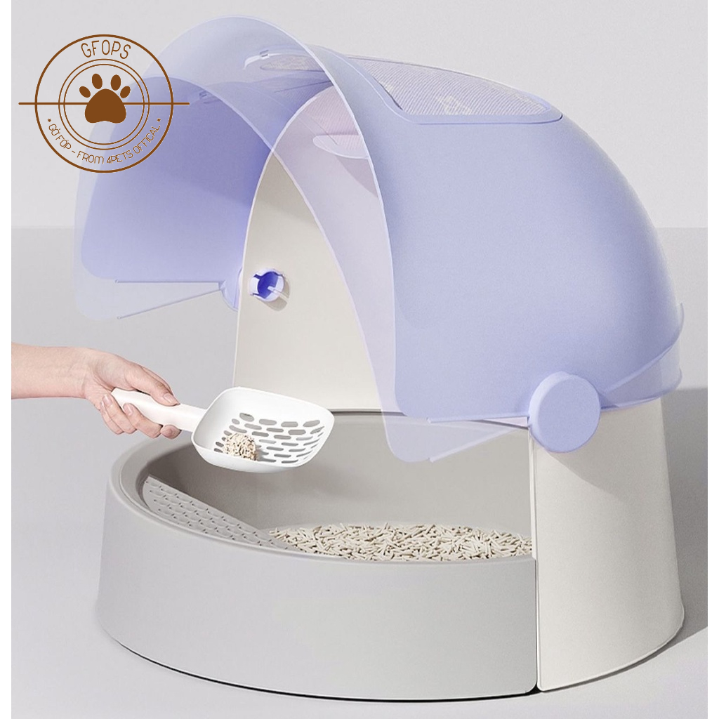 Nhà vệ sinh / chậu cát / hộp vệ sinh ngăn mùi, chống văng cát tuyệt đối cho mèo kèm xẻng - 4pets official