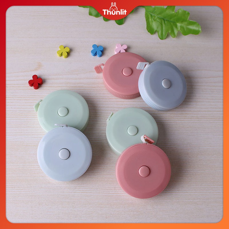 Thước dây đo Thunlit mini 1.5m có đơn vị inch họa tiết đáng yêu an toàn cho bé có thể thu vào