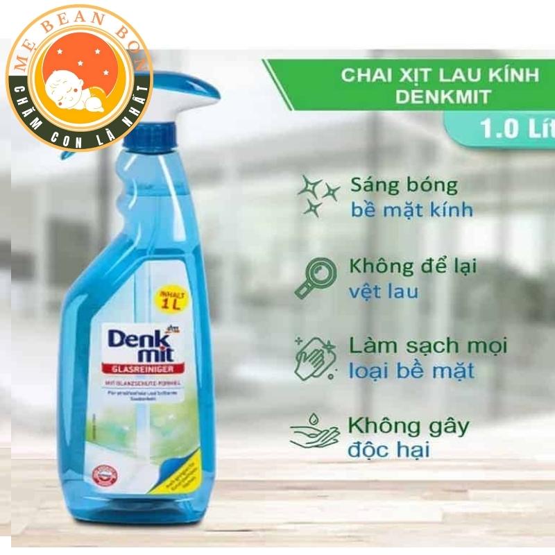 nước xịt  vệ sinh kính sạch sâu, sáng bóng, an toàn Denkmit  chai to 1 lit, hàng nội đỊa Đức - MẸ BEAN BON