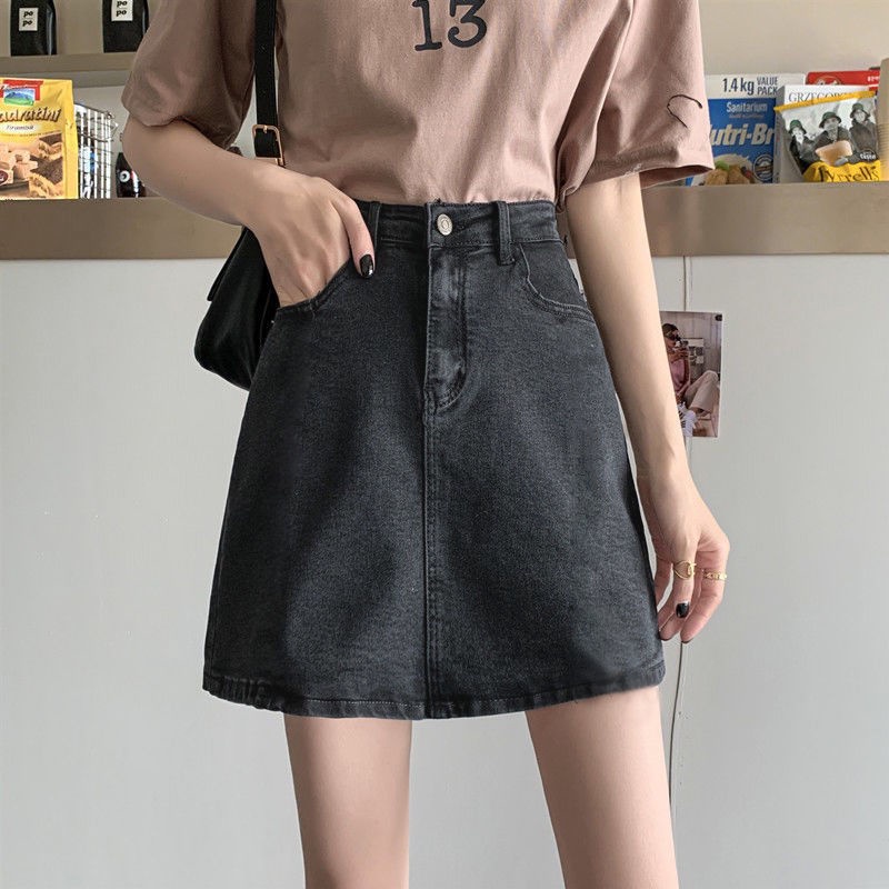 Chân Váy Nữ Chữ A Ngắn Lưng Cao Chất Liệu Denim Phong Cách Hàn Quốc Cho váy ngắn Nữ NZ-DQ-08