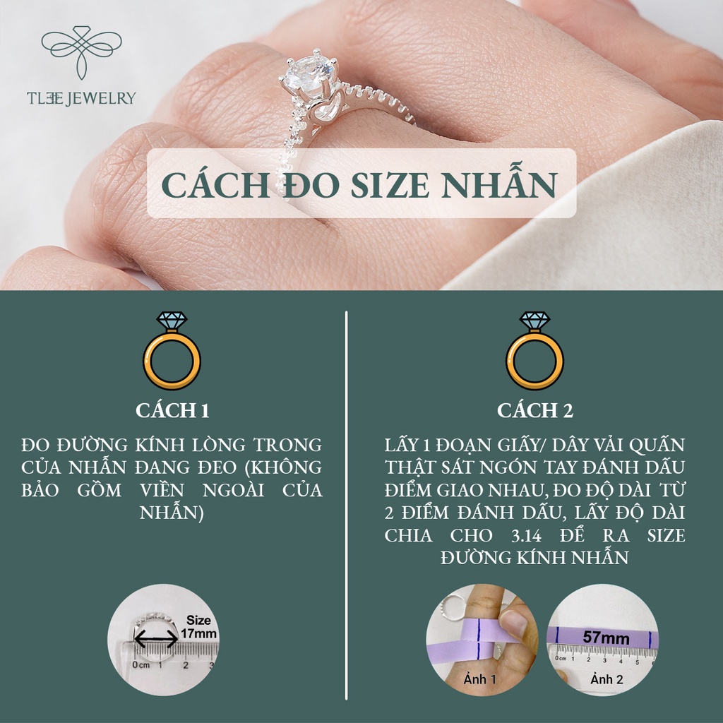 Nhẫn bạc nữ TLEE ổ đá 6 chấu phồi viền lấp lánh nữ tính NCJ A0190