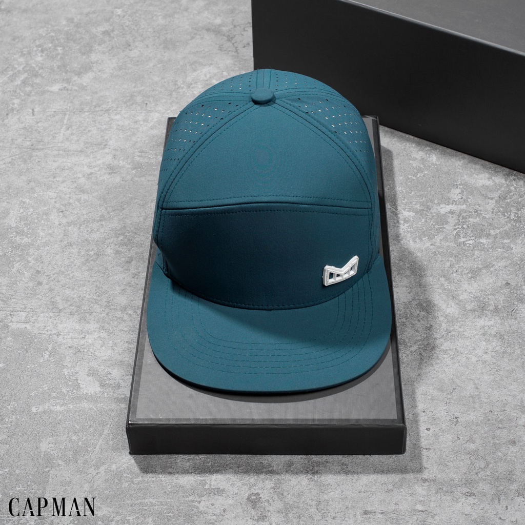 Mũ lưỡi trai CAPMAN chính hãng full box, nón kết nam snapback vải dù CM63 màu xanh cổ vịt