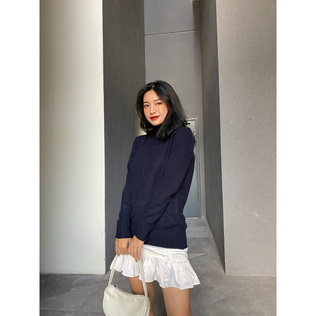 Áo len cổ lọ nữ CAMLI thương hiệu Milla Off-Duty xuất dư Freesize dáng dài style Hàn Quốc