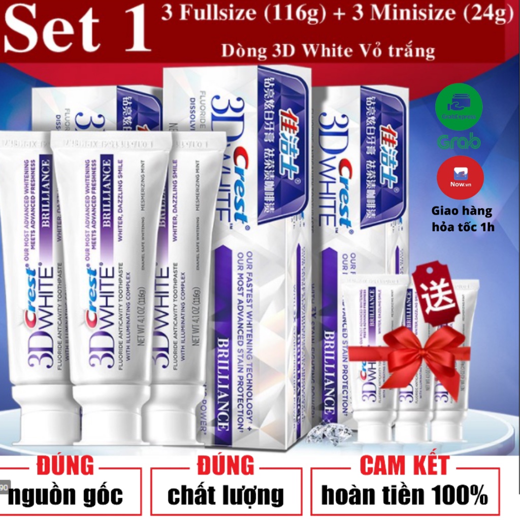 Kem đánh răng siêu trắng Crest 3D White Brilliance 116G Tmall