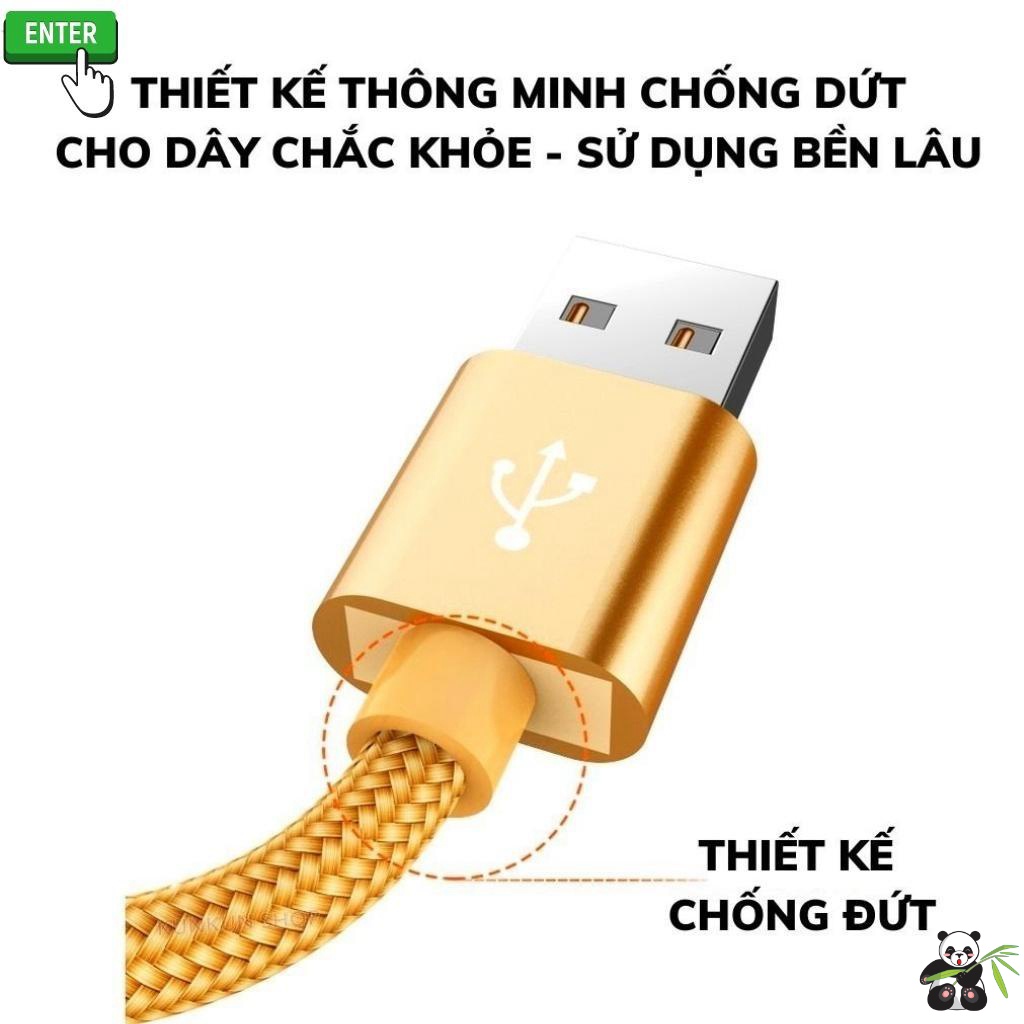 Dây sạc samsung, oppo, xiaomi...,Cáp sạc cổng Micro USB thiết kế dây bện dù cho điện thoại androi