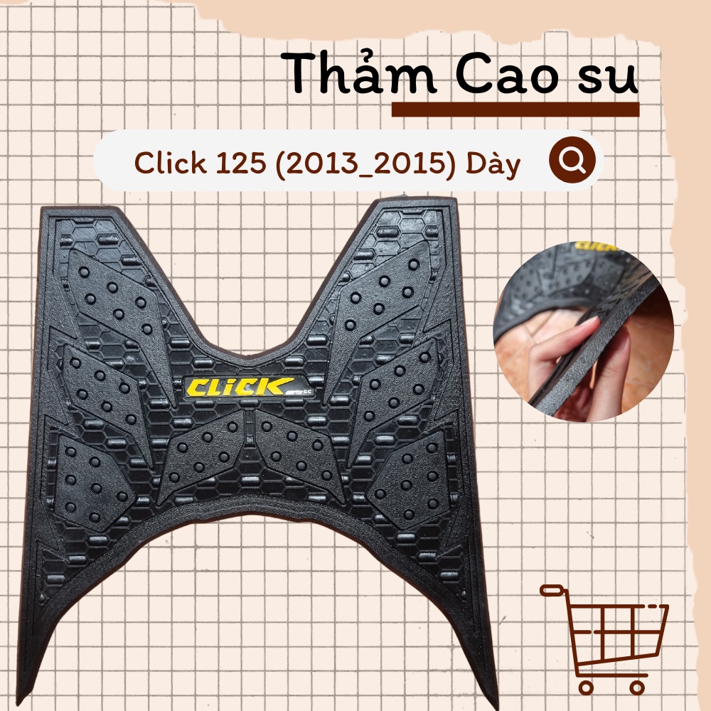 Thảm lót chân cao su xe AB, Click 125/150, Vario 150, Lead, Vision DÀY.